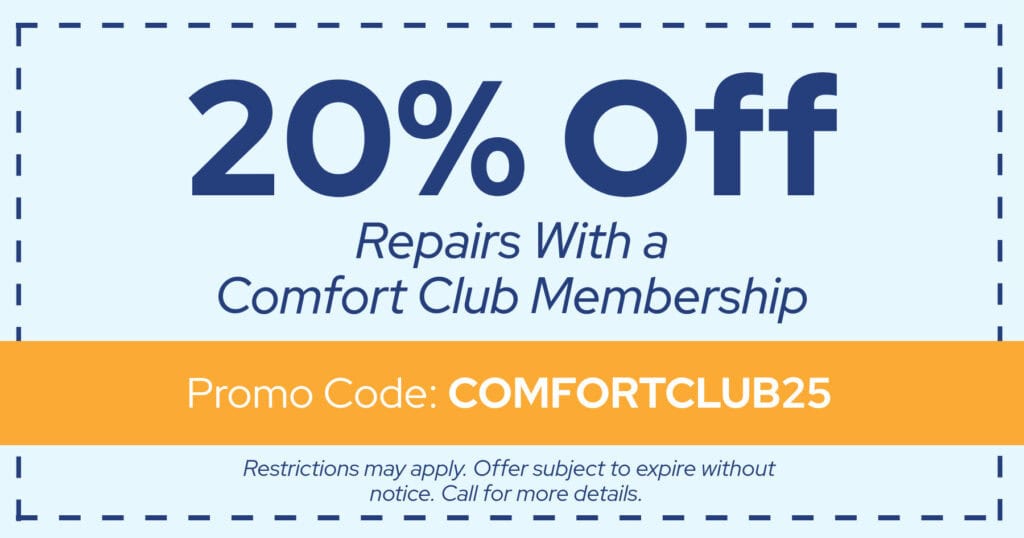 20% Off Repairs With a Comfort Club Membership