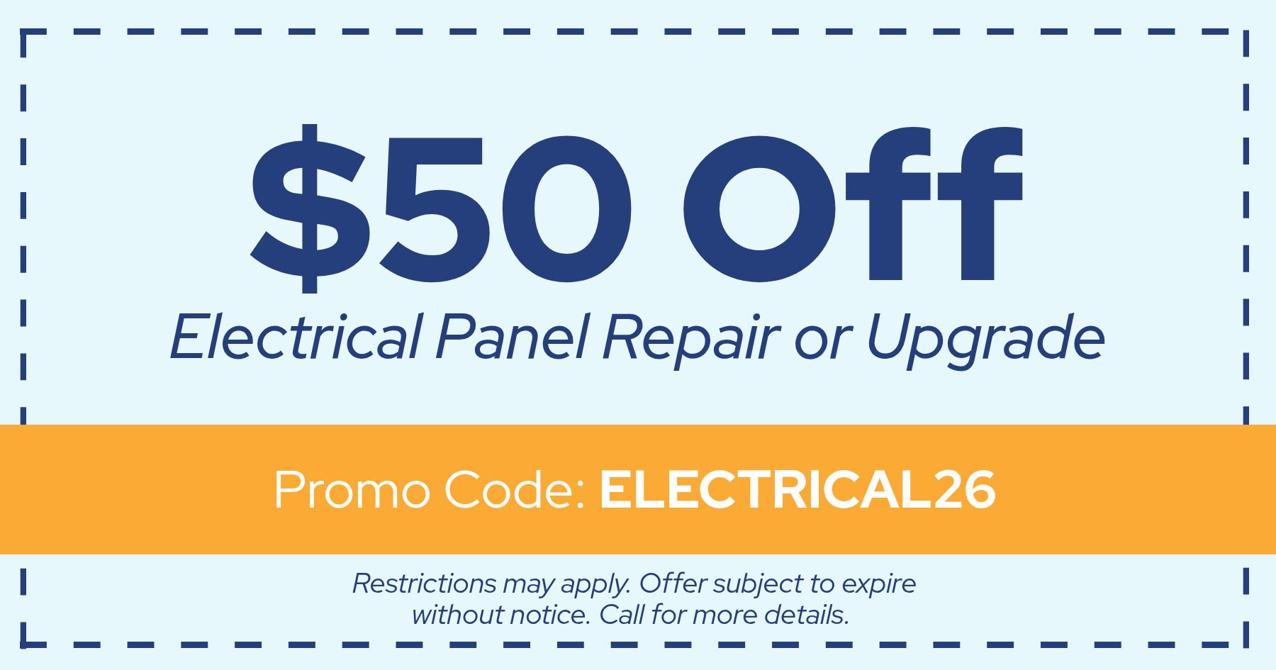 $50 Off Electrical Panel Upgrade