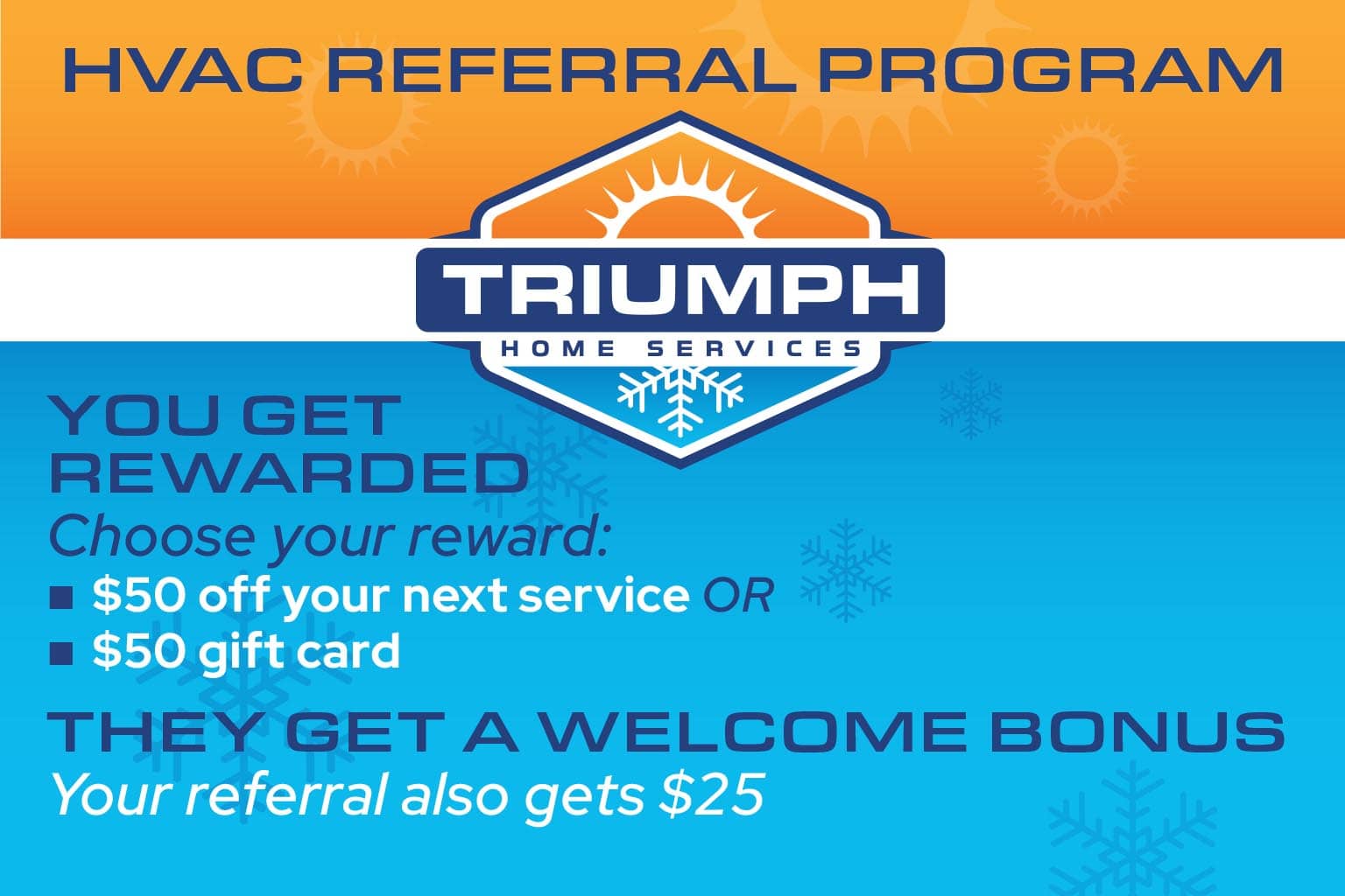 Triumph Home Services HVAC Referral Program.